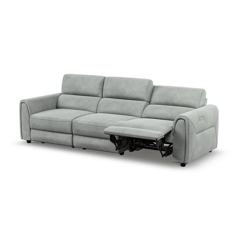 Santorini Modular 3 Seater Power Chaise Left Hand Corner Sofa and Power Headrest in Nomad Pebble Fabric- GROUP 9 5