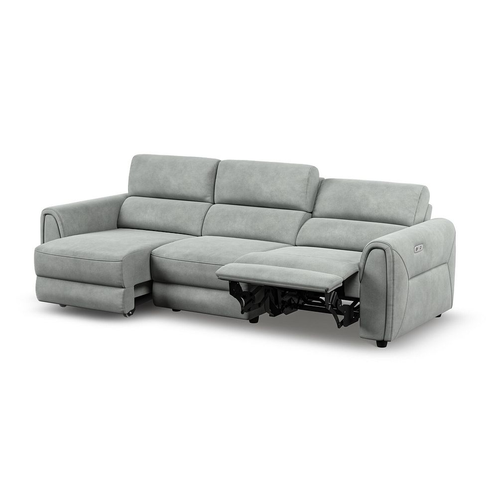 Santorini Modular 3 Seater Power Chaise Left Hand Corner Sofa and Power Headrest in Nomad Pebble Fabric- GROUP 9 6