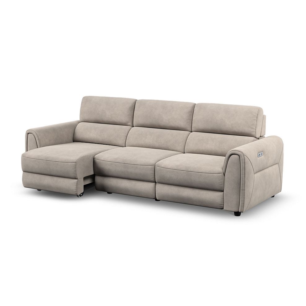 Santorini Modular 3 Seater Power Chaise Left Hand Corner Sofa and Power Headrest in Nomad Sahara Fabric- GROUP 9 3