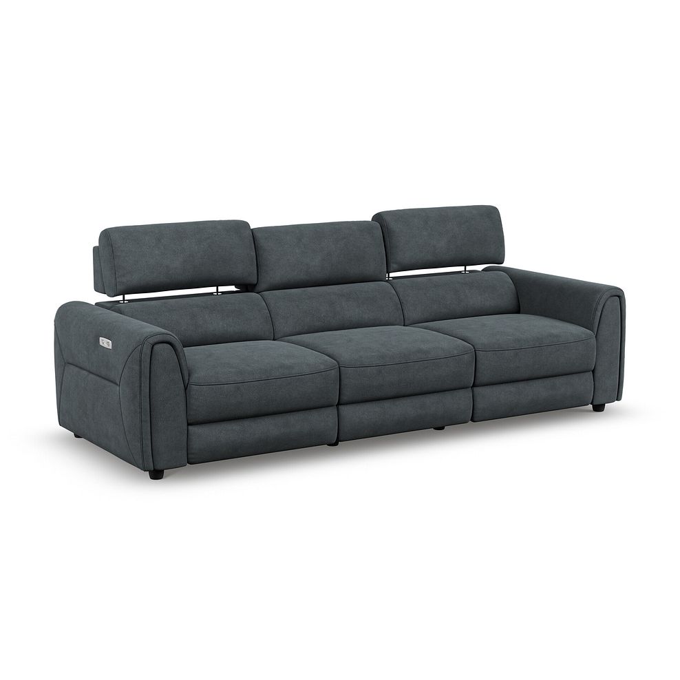 Santorini Modular 3 Seater Electric Reclining Sofa with Power Headrests in Nomad Harbour Mist Fabric  - GROUP 9 2