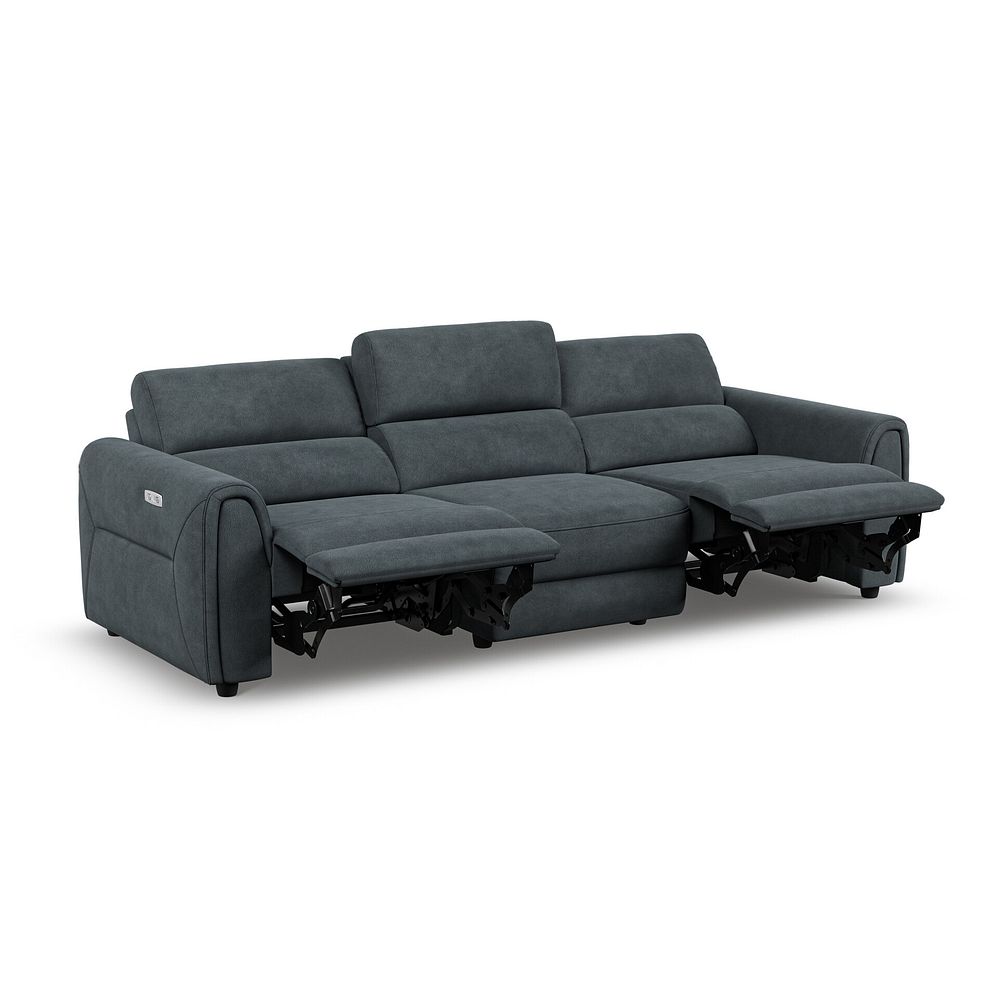 Santorini Modular 3 Seater Electric Reclining Sofa with Power Headrests in Nomad Harbour Mist Fabric  - GROUP 9 5