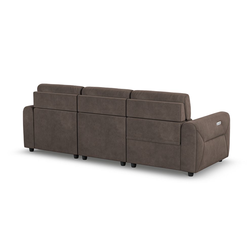 Santorini Modular 3 Seater Power Chaise Right Hand Corner Sofa in Dapple Chocolate Fabric- GROUP 9 in Nomad Driftwood Fabric- GROUP 9 8