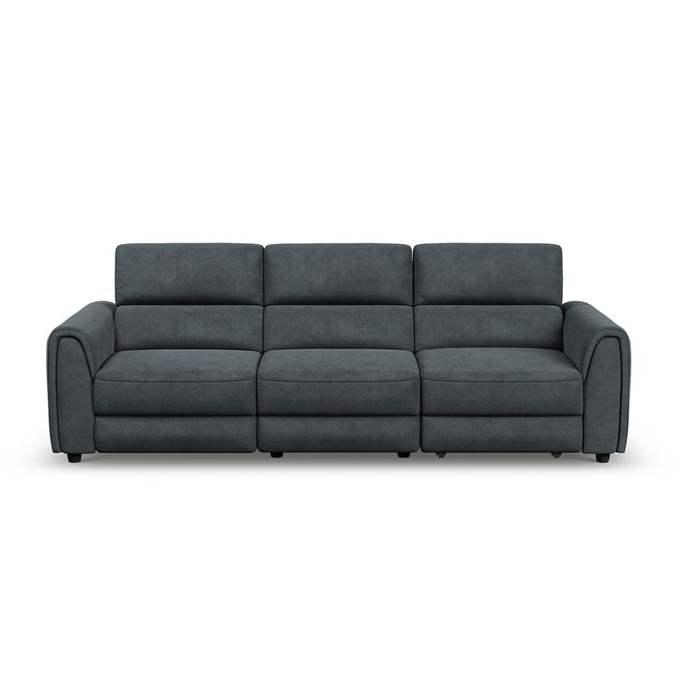 Santorini Modular 3 Seater Power Chaise Right Hand Corner Sofa in Dapple Chocolate Fabric- GROUP 9 in Nomad Harbour Mist Fabric- GROUP 9 7