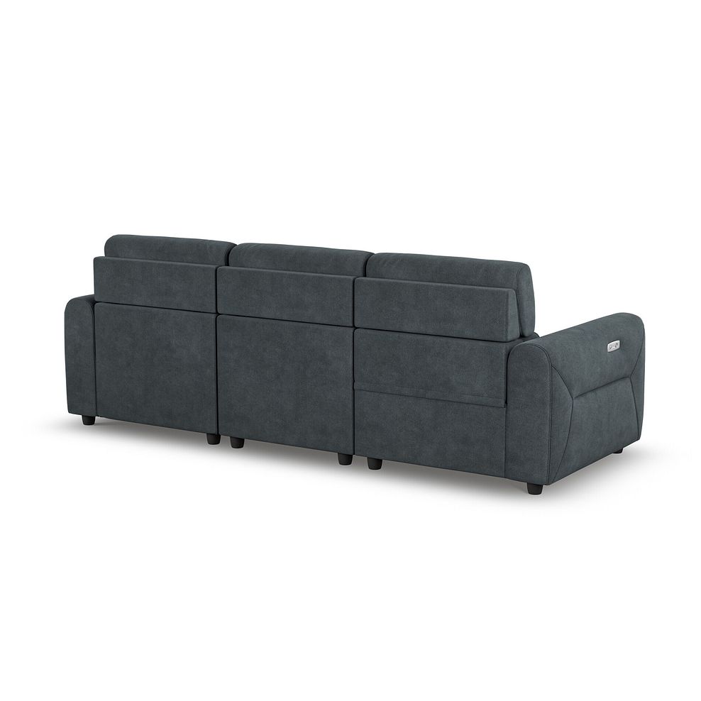 Santorini Modular 3 Seater Power Chaise Right Hand Corner Sofa in Dapple Chocolate Fabric- GROUP 9 in Nomad Harbour Mist Fabric- GROUP 9 8