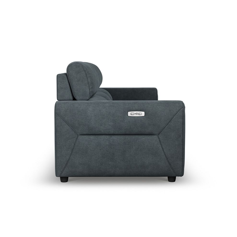 Santorini Modular 3 Seater Power Chaise Right Hand Corner Sofa in Dapple Chocolate Fabric- GROUP 9 in Nomad Harbour Mist Fabric- GROUP 9 9