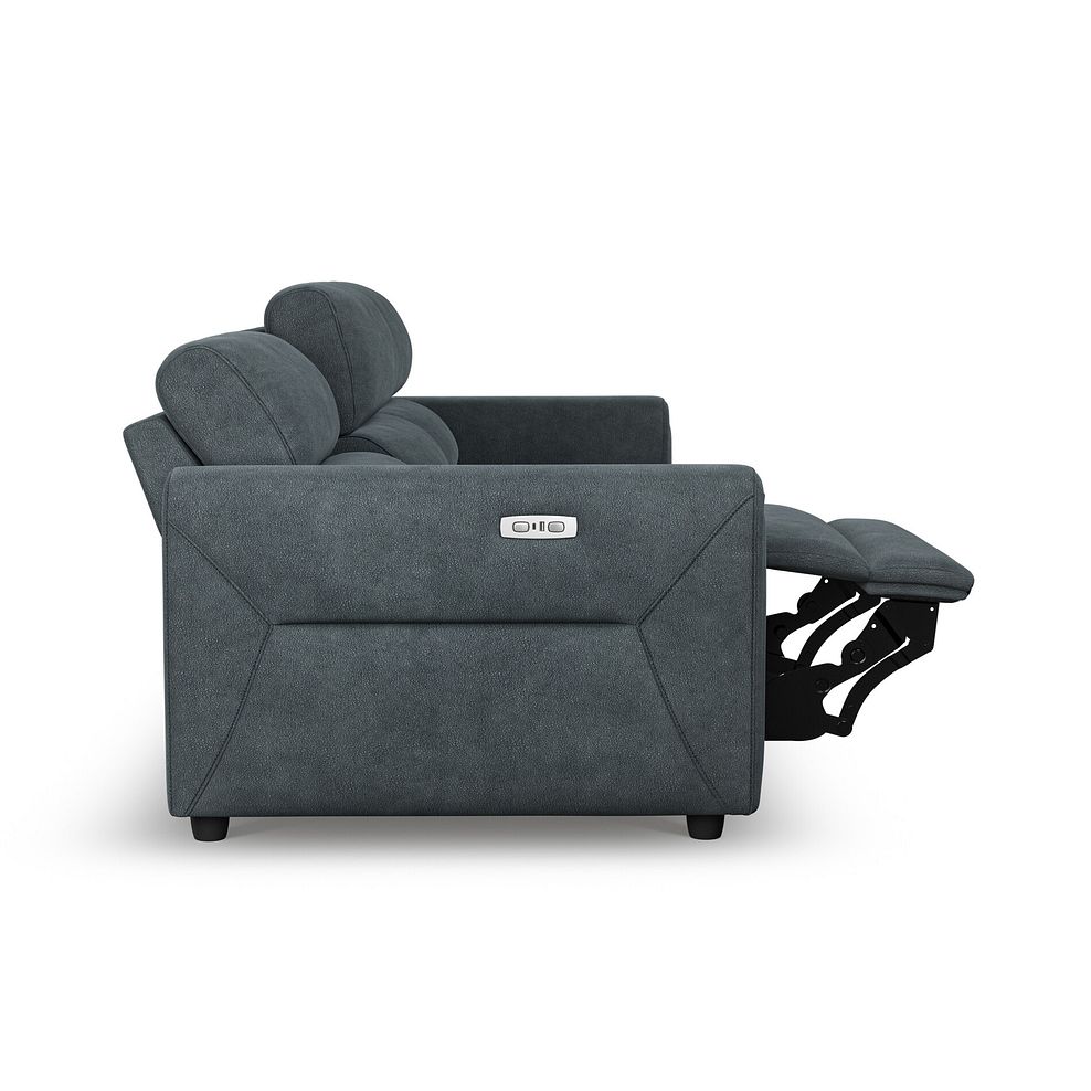 Santorini Modular 3 Seater Power Chaise Right Hand Corner Sofa in Dapple Chocolate Fabric- GROUP 9 in Nomad Harbour Mist Fabric- GROUP 9 10