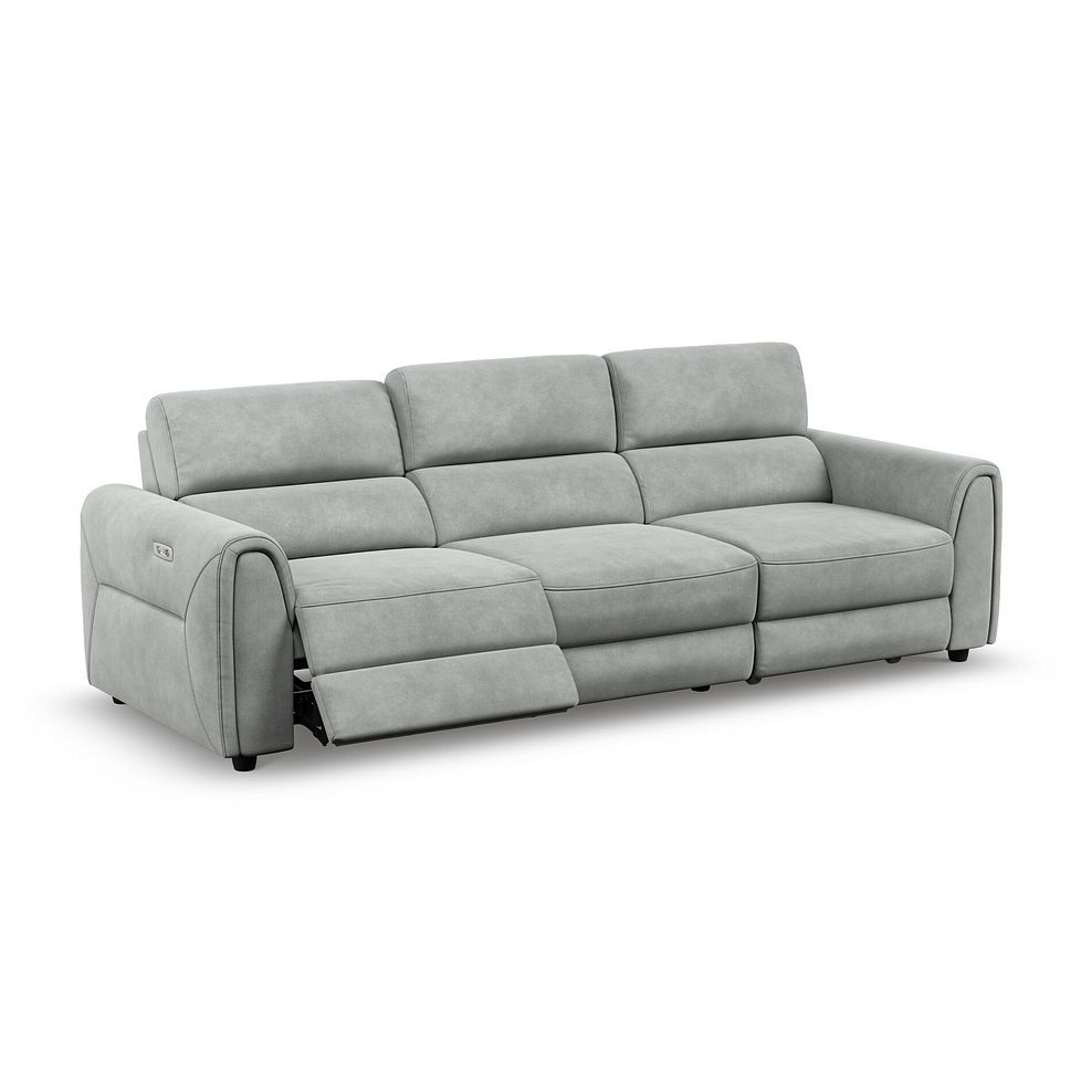 Santorini Modular 3 Seater Power Chaise Right Hand Corner Sofa in Dapple Chocolate Fabric- GROUP 9 in Nomad Pebble Fabric- GROUP 9 4