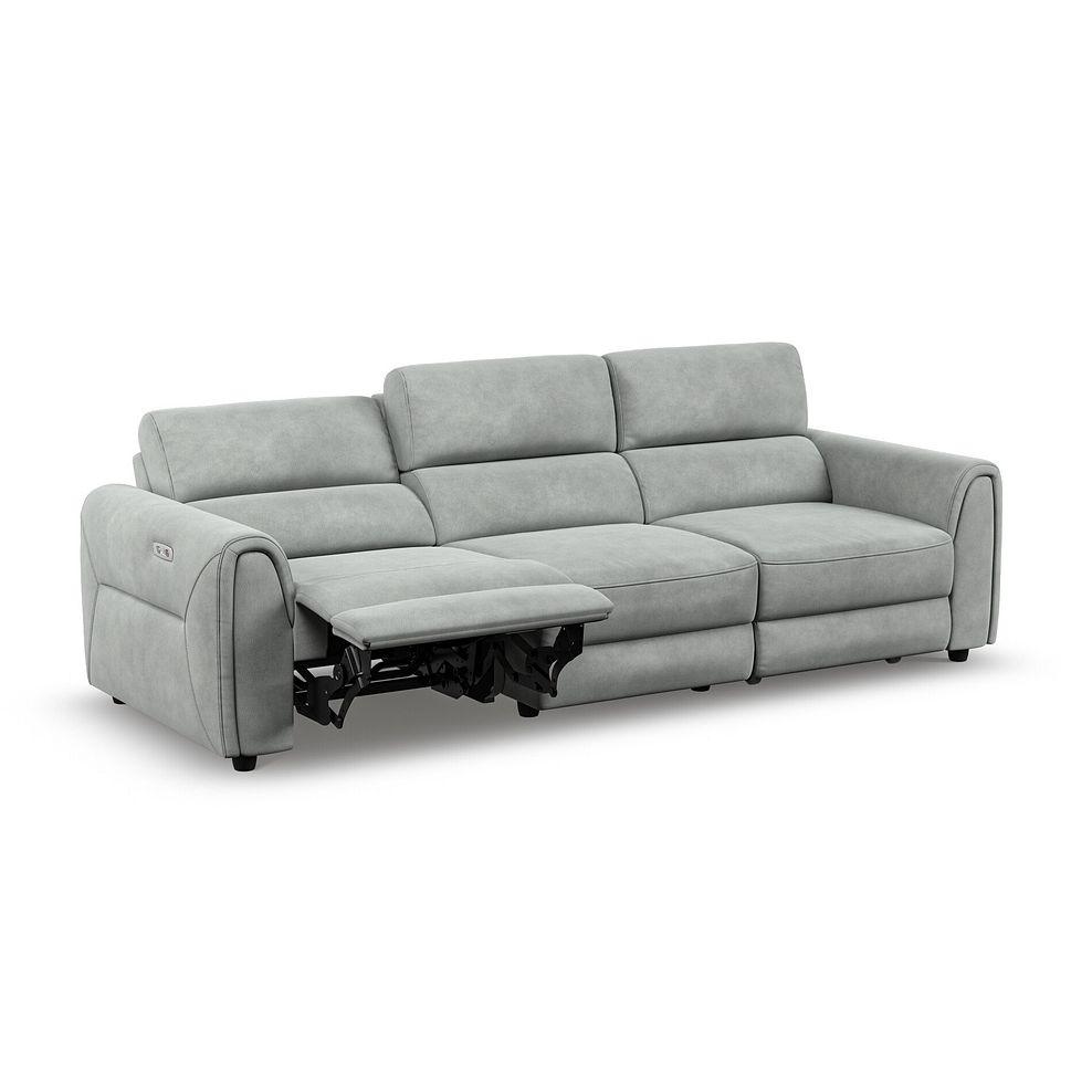 Santorini Modular 3 Seater Power Chaise Right Hand Corner Sofa in Dapple Chocolate Fabric- GROUP 9 in Nomad Pebble Fabric- GROUP 9 5