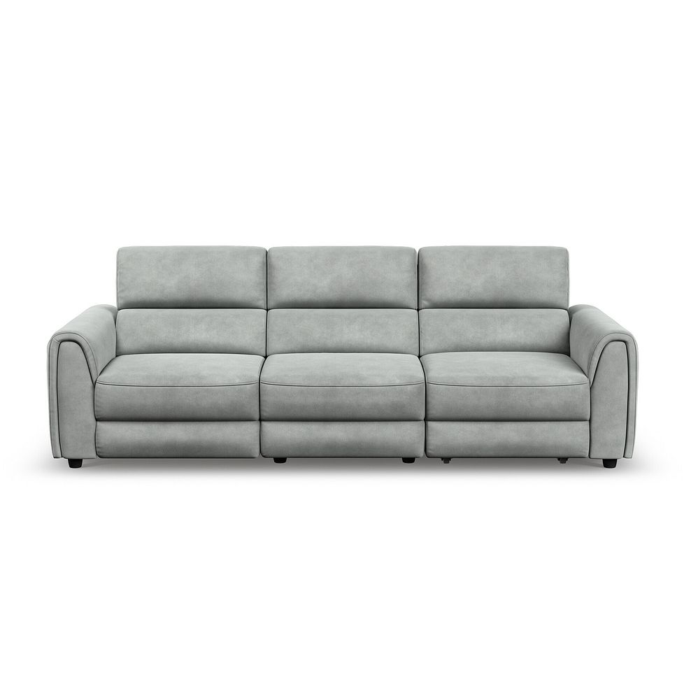 Santorini Modular 3 Seater Power Chaise Right Hand Corner Sofa in Dapple Chocolate Fabric- GROUP 9 in Nomad Pebble Fabric- GROUP 9 7