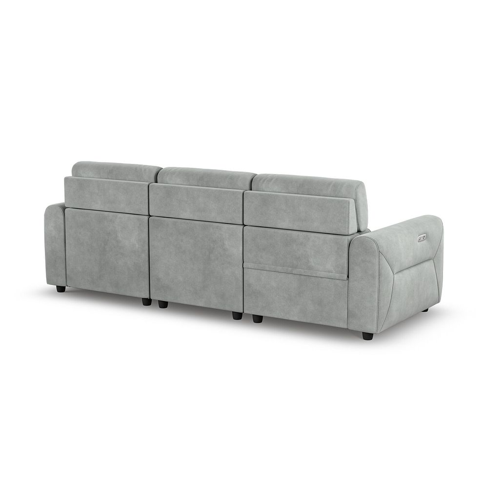 Santorini Modular 3 Seater Power Chaise Right Hand Corner Sofa in Dapple Chocolate Fabric- GROUP 9 in Nomad Pebble Fabric- GROUP 9 8