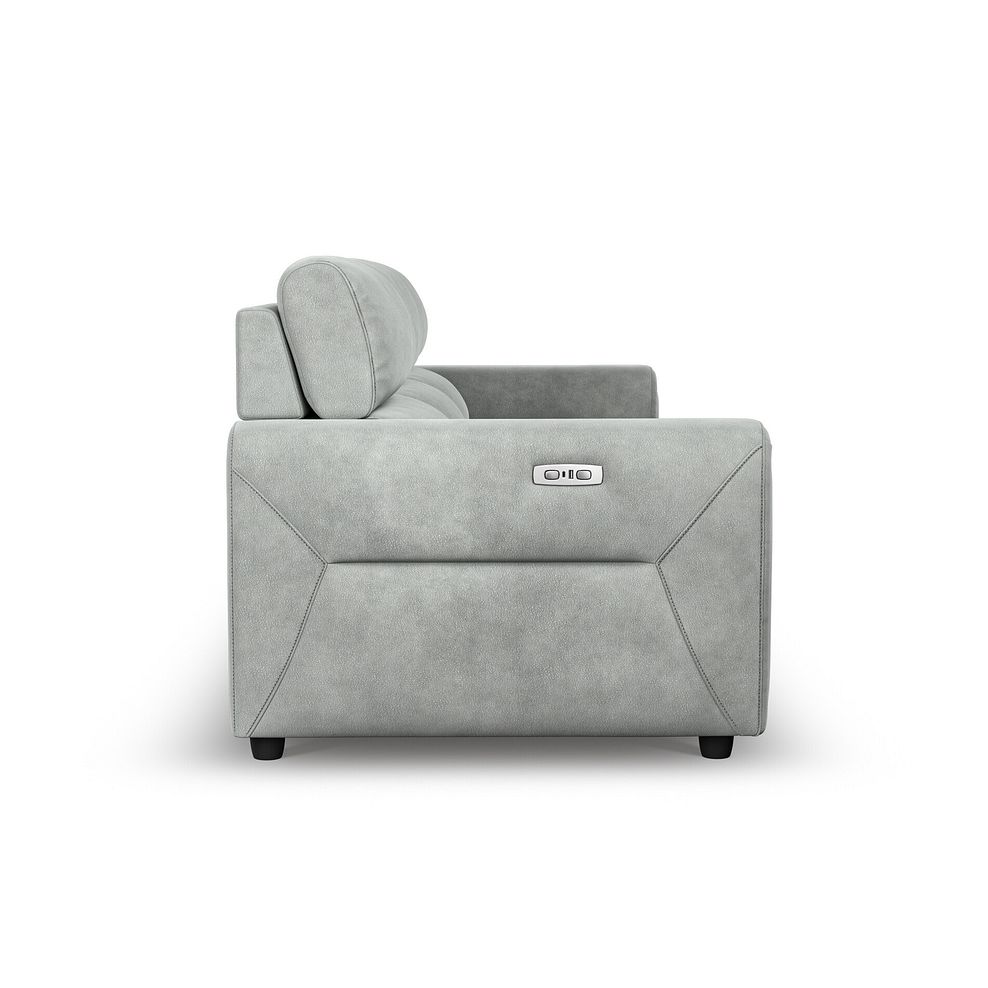 Santorini Modular 3 Seater Power Chaise Right Hand Corner Sofa in Dapple Chocolate Fabric- GROUP 9 in Nomad Pebble Fabric- GROUP 9 9