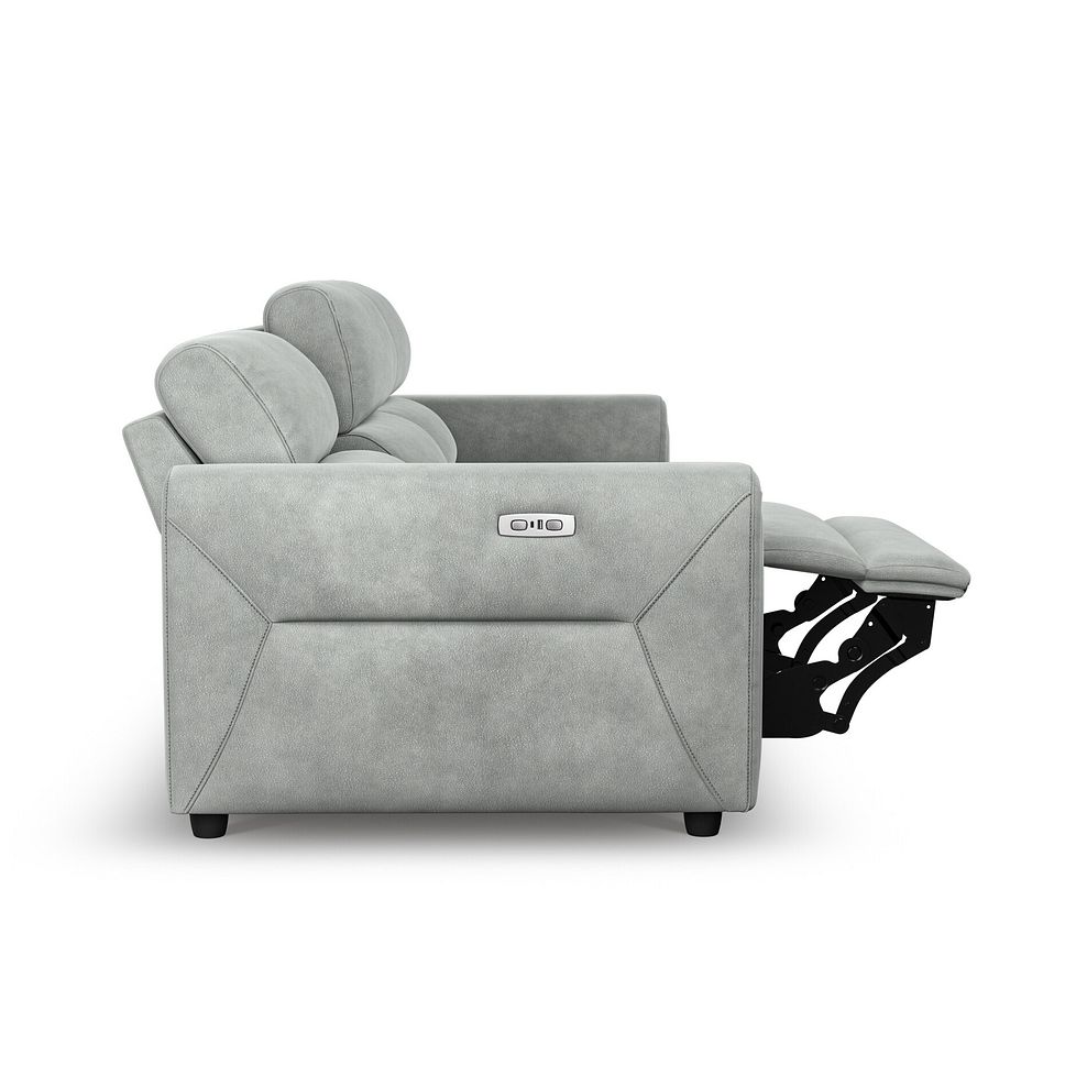 Santorini Modular 3 Seater Power Chaise Right Hand Corner Sofa in Dapple Chocolate Fabric- GROUP 9 in Nomad Pebble Fabric- GROUP 9 10