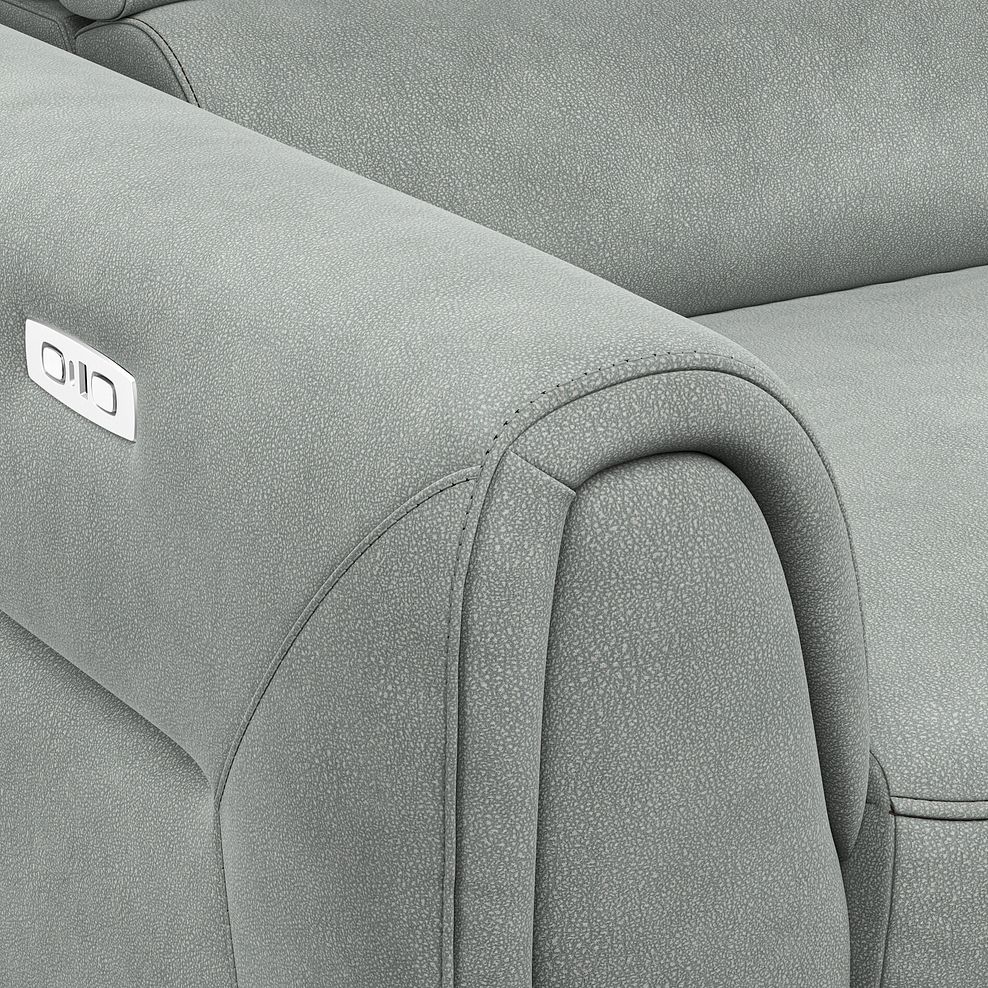 Santorini Modular 3 Seater Power Chaise Right Hand Corner Sofa in Dapple Chocolate Fabric- GROUP 9 in Nomad Pebble Fabric- GROUP 9 11