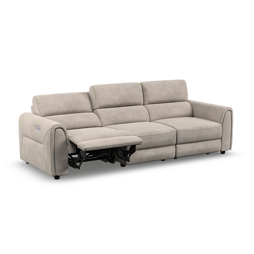 Santorini Modular 3 Seater Power Chaise Right Hand Corner Sofa in Dapple Chocolate Fabric- GROUP 9 in Nomad Sahara Fabric- GROUP 9 5