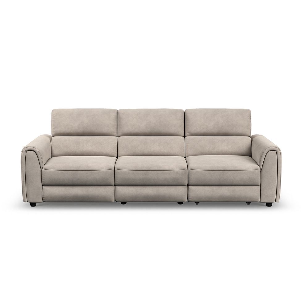 Santorini Modular 3 Seater Power Chaise Right Hand Corner Sofa in Dapple Chocolate Fabric- GROUP 9 in Nomad Sahara Fabric- GROUP 9 7