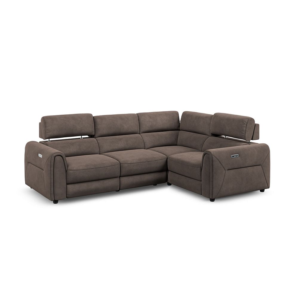 Santorini Modular 4 Seater Electric Recliner Left Hand Corner Sofa with Power Headrests in Nomad Driftwood Fabric - GROUP 2 2