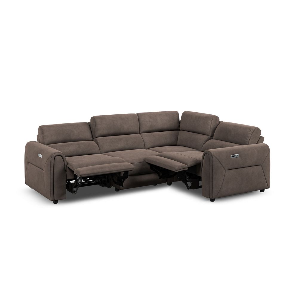 Santorini Modular 4 Seater Electric Recliner Left Hand Corner Sofa with Power Headrests in Nomad Driftwood Fabric - GROUP 2 4