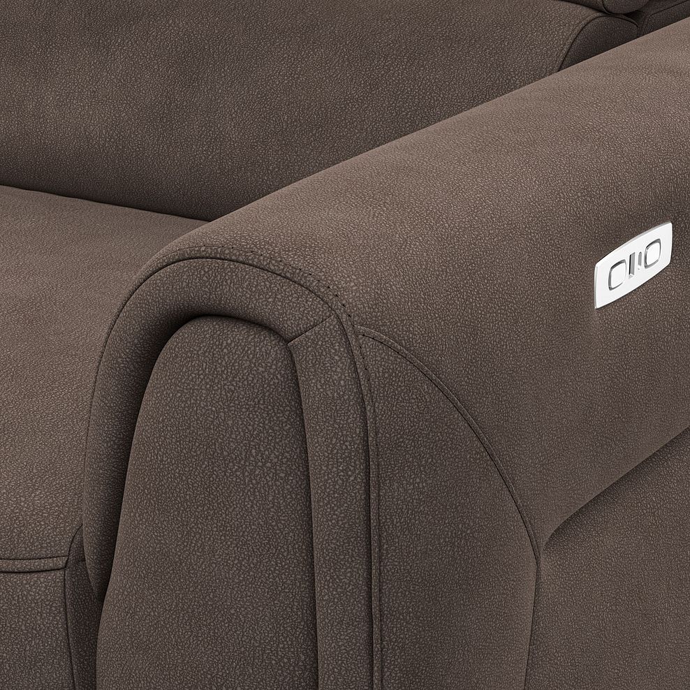 Santorini Modular 4 Seater Electric Recliner Left Hand Corner Sofa with Power Headrests in Nomad Driftwood Fabric - GROUP 2 6