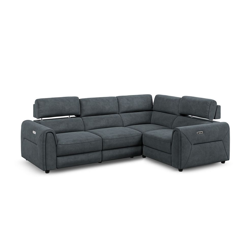 Santorini Modular 4 Seater Electric Recliner Left Hand Corner Sofa with Power Headrests in Nomad Harbour Mist Fabric - GROUP 2 2