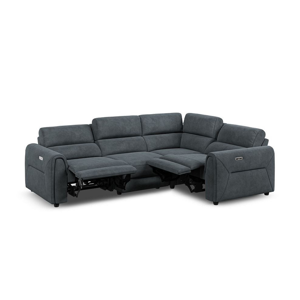 Santorini Modular 4 Seater Electric Recliner Left Hand Corner Sofa with Power Headrests in Nomad Harbour Mist Fabric - GROUP 2 4