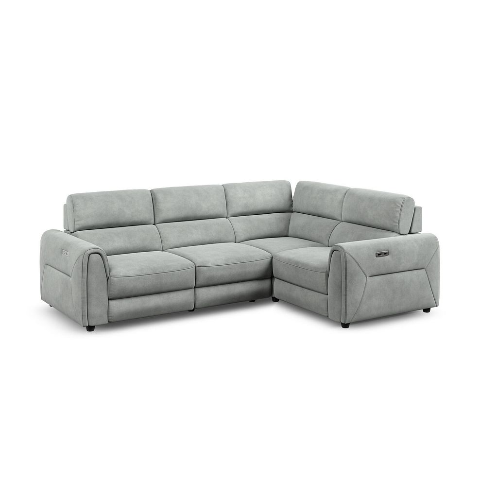 Santorini Modular 4 Seater Electric Recliner Left Hand Corner Sofa with Power Headrests in Nomad Pebble Fabric - GROUP 2 1