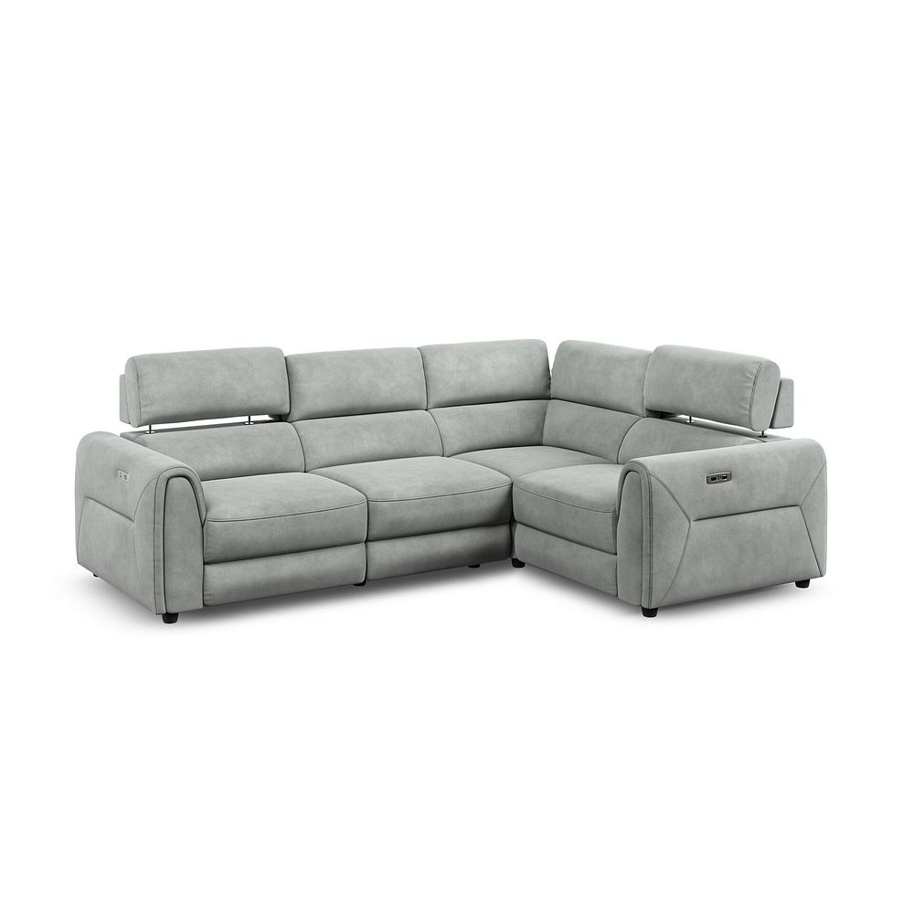 Santorini Modular 4 Seater Electric Recliner Left Hand Corner Sofa with Power Headrests in Nomad Pebble Fabric - GROUP 2 2