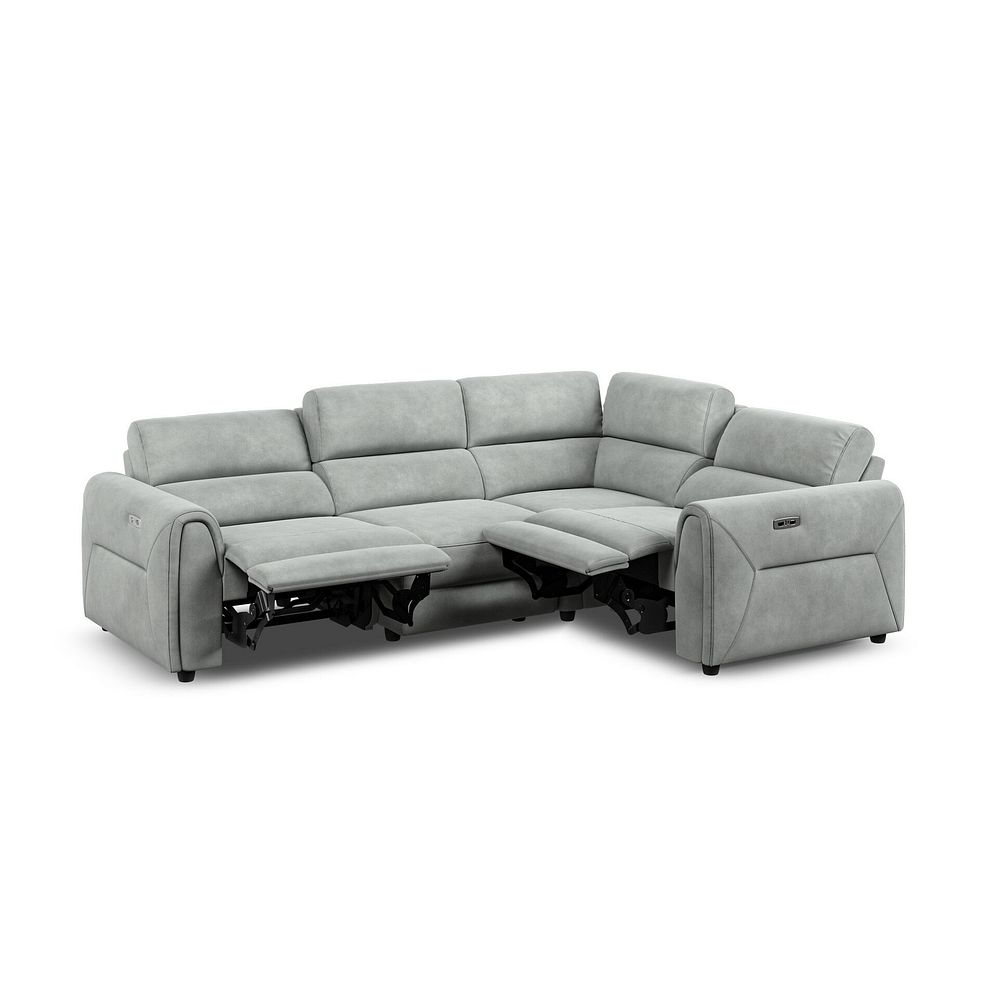 Santorini Modular 4 Seater Electric Recliner Left Hand Corner Sofa with Power Headrests in Nomad Pebble Fabric - GROUP 2 4