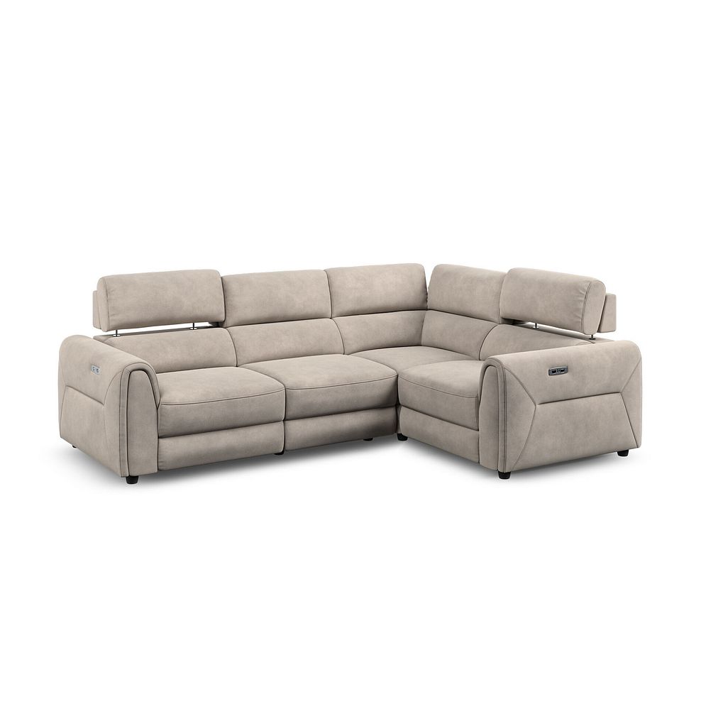 Santorini Modular 4 Seater Electric Recliner Left Hand Corner Sofa with Power Headrests in Nomad Sahara Fabric - GROUP 2 2