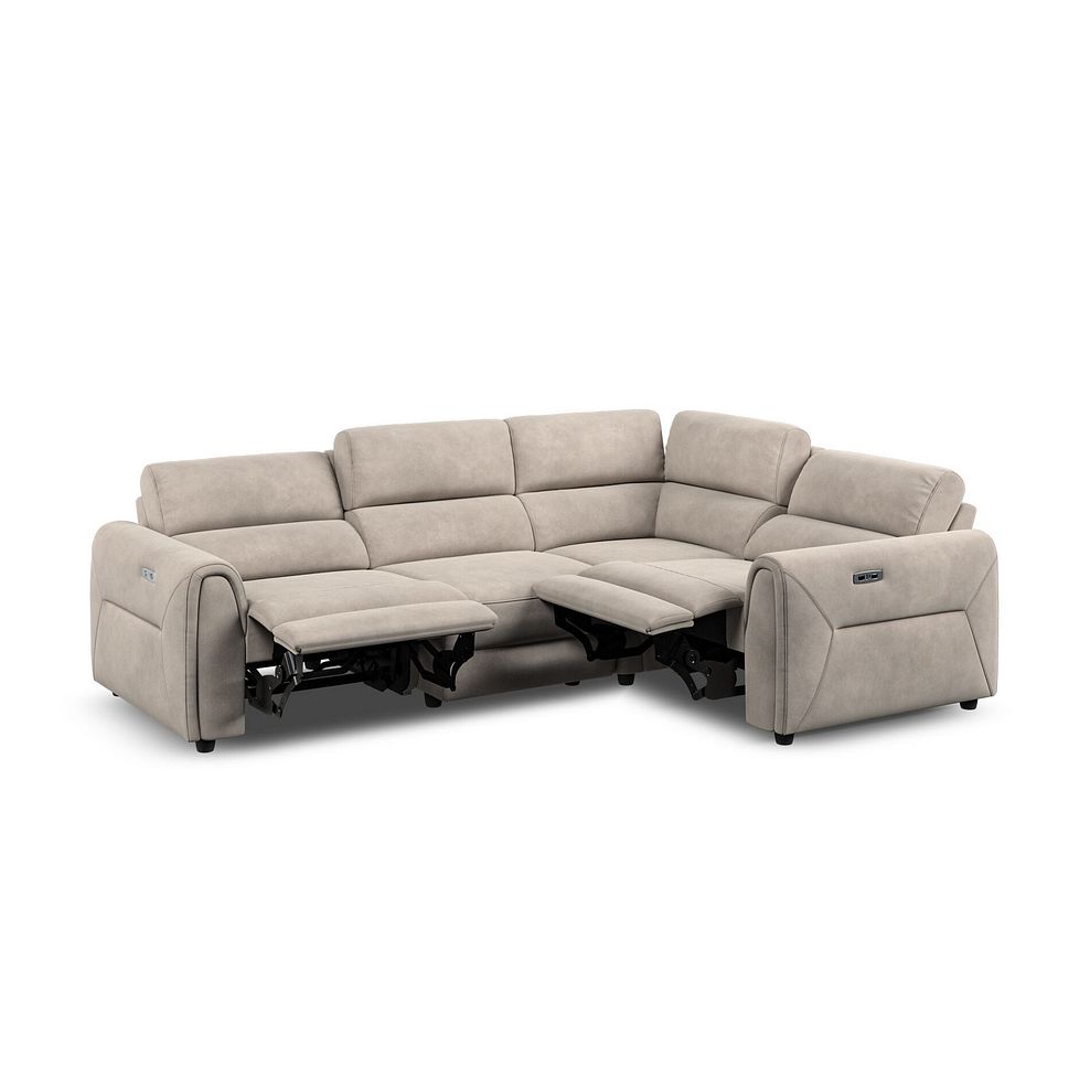 Santorini Modular 4 Seater Electric Recliner Left Hand Corner Sofa with Power Headrests in Nomad Sahara Fabric - GROUP 2 4