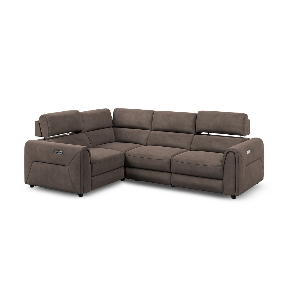 Santorini Modular 4 Seater Electric Recliner Right Hand Corner Sofa with Power Headrests in Nomad Driftwood Fabric - GROUP 2 2