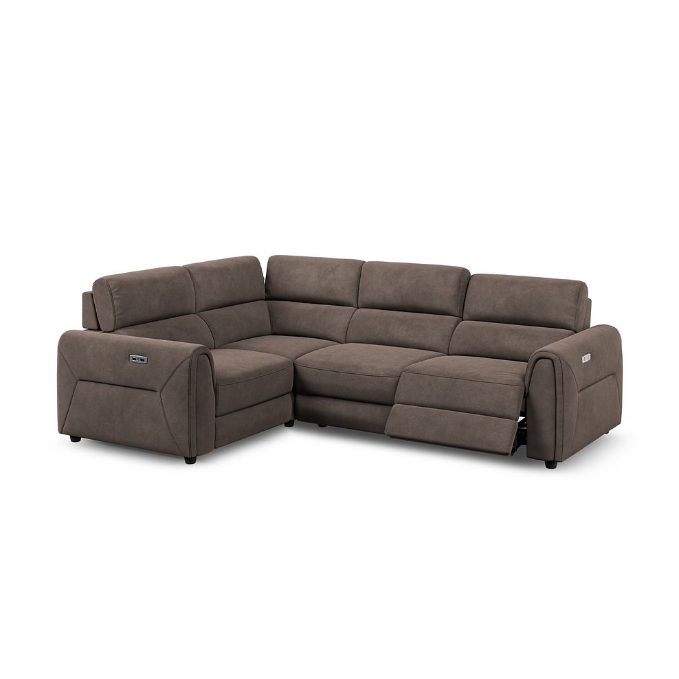 Santorini Modular 4 Seater Electric Recliner Right Hand Corner Sofa with Power Headrests in Nomad Driftwood Fabric - GROUP 2 3