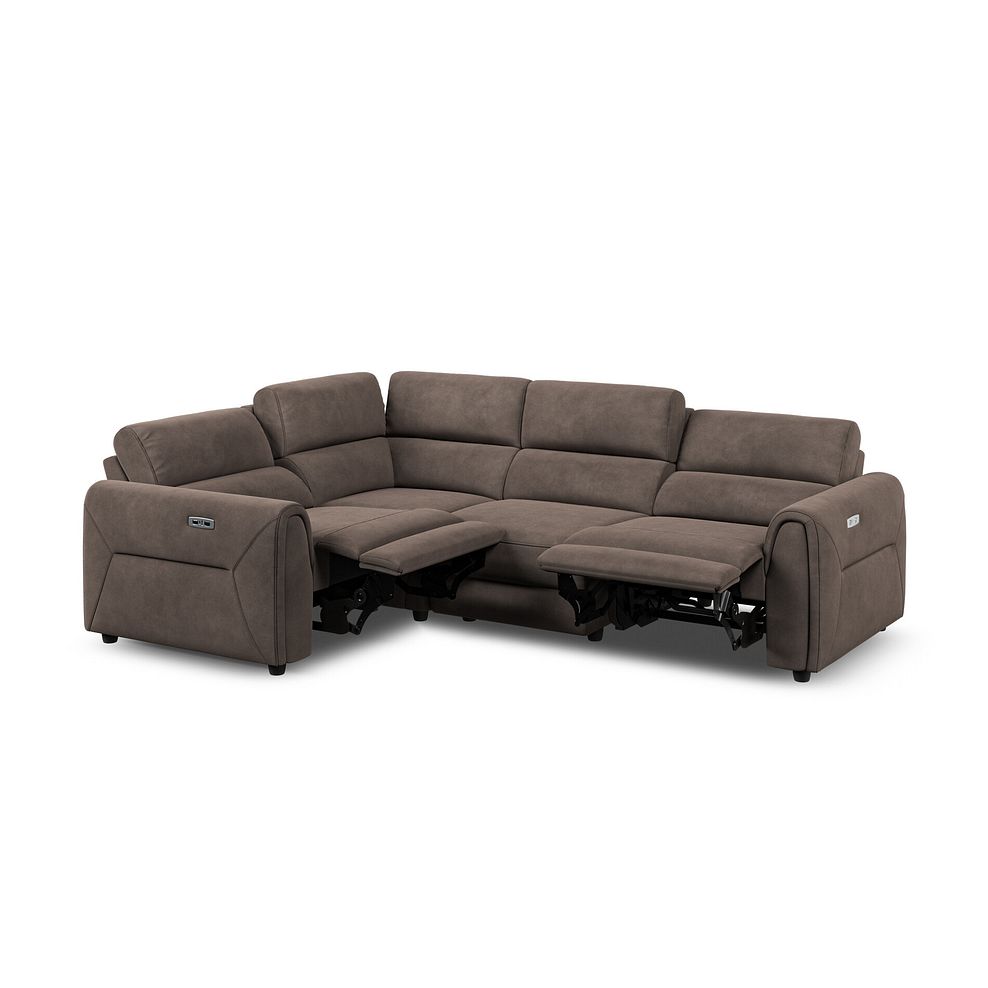 Santorini Modular 4 Seater Electric Recliner Right Hand Corner Sofa with Power Headrests in Nomad Driftwood Fabric - GROUP 2 4