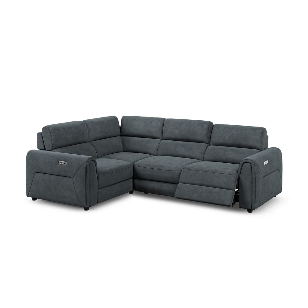 Santorini Modular 4 Seater Electric Recliner Right Hand Corner Sofa with Power Headrests in Nomad Harbour Mist Fabric - GROUP 2 3