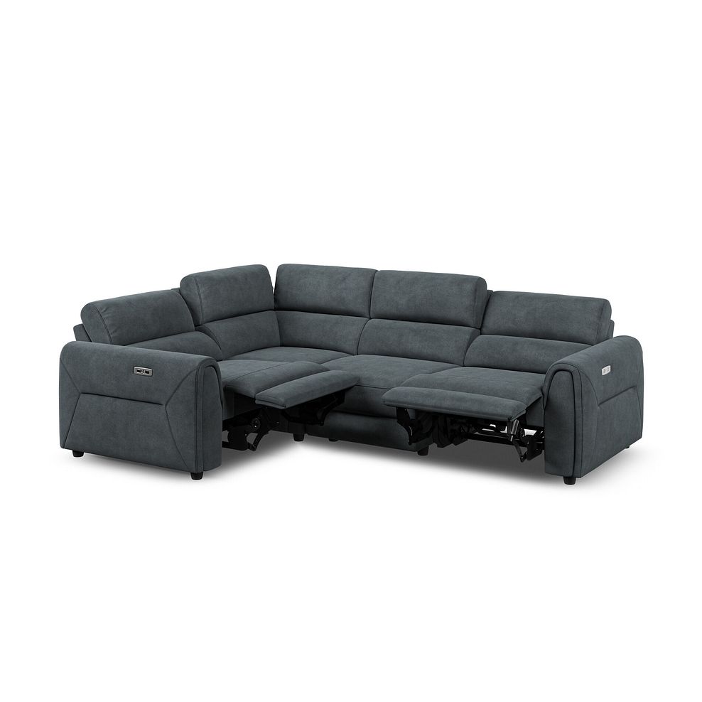 Santorini Modular 4 Seater Electric Recliner Right Hand Corner Sofa with Power Headrests in Nomad Harbour Mist Fabric - GROUP 2 4