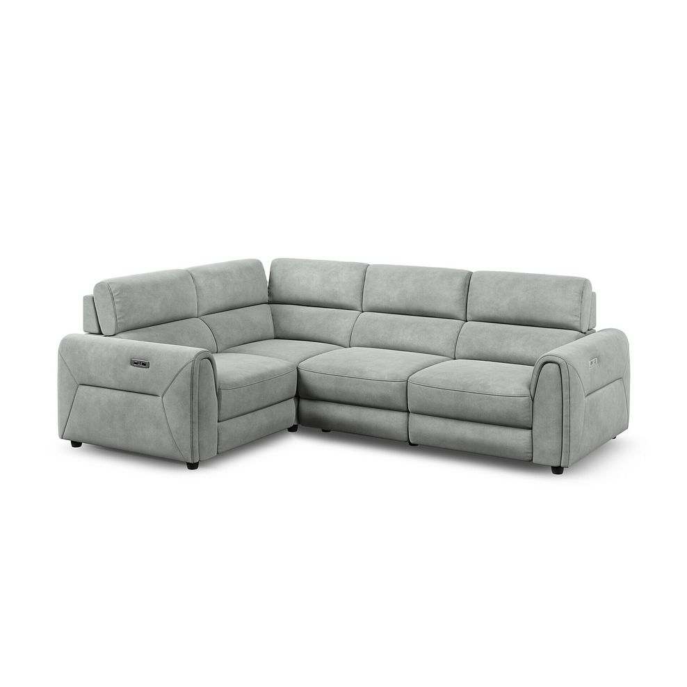 Santorini Modular 4 Seater Electric Recliner Right Hand Corner Sofa with Power Headrests in Nomad Pebble Fabric - GROUP 2 1