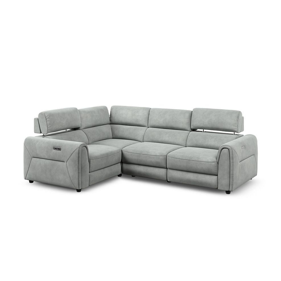 Santorini Modular 4 Seater Electric Recliner Right Hand Corner Sofa with Power Headrests in Nomad Pebble Fabric - GROUP 2 2