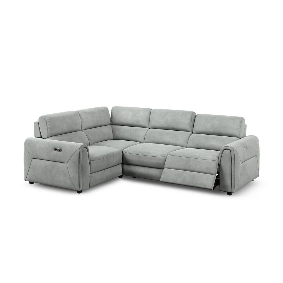 Santorini Modular 4 Seater Electric Recliner Right Hand Corner Sofa with Power Headrests in Nomad Pebble Fabric - GROUP 2 3