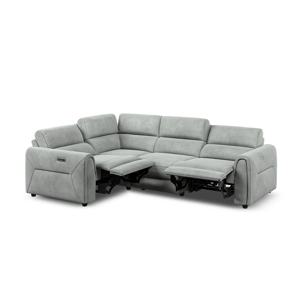 Santorini Modular 4 Seater Electric Recliner Right Hand Corner Sofa with Power Headrests in Nomad Pebble Fabric - GROUP 2 4
