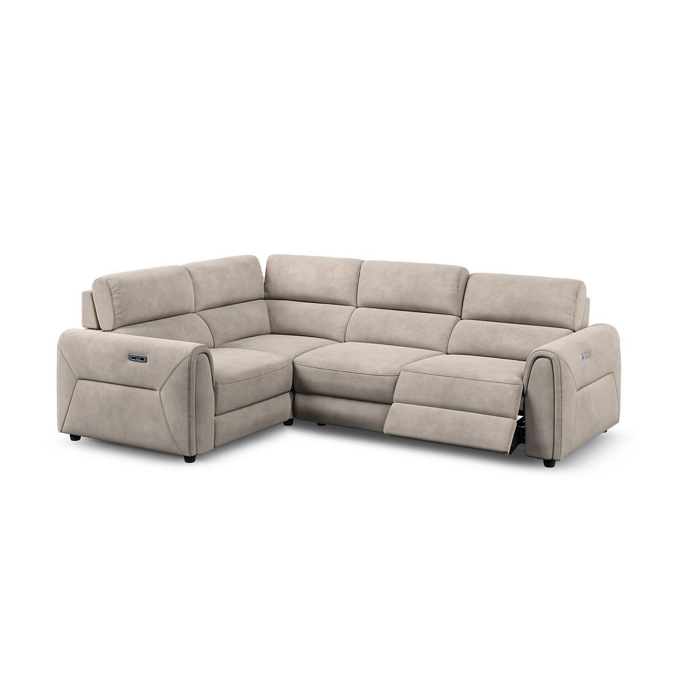 Santorini Modular 4 Seater Electric Recliner Right Hand Corner Sofa with Power Headrests in Nomad Sahara Fabric - GROUP 2 3
