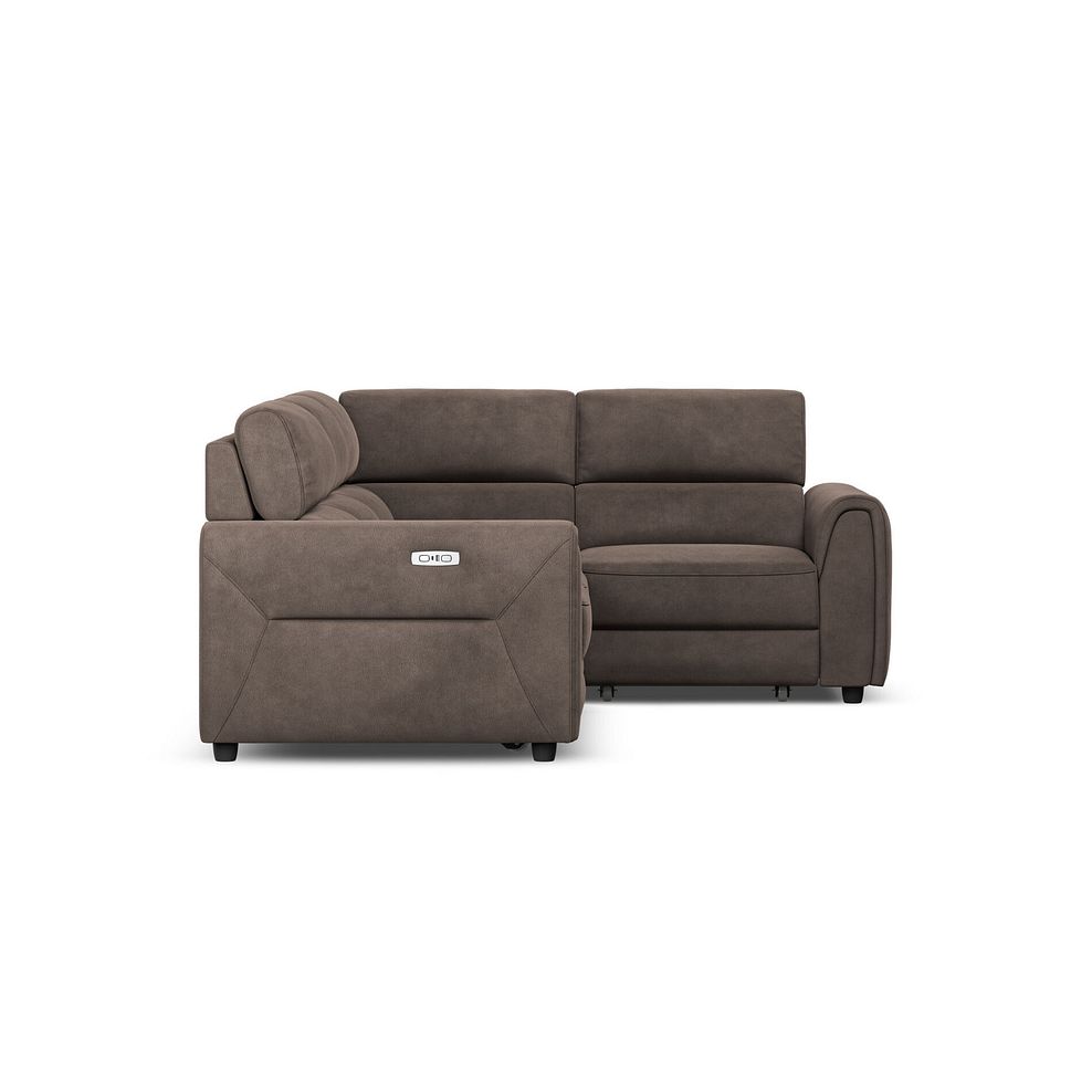 Santorini Modular 4 Seater Power Chaise Left Hand Corner Sofa with Power Headrests in Nomad Driftwood Fabric- GROU 5