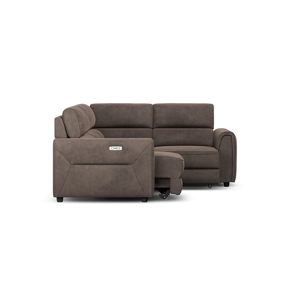 Santorini Modular 4 Seater Power Chaise Left Hand Corner Sofa with Power Headrests in Nomad Driftwood Fabric- GROU 6
