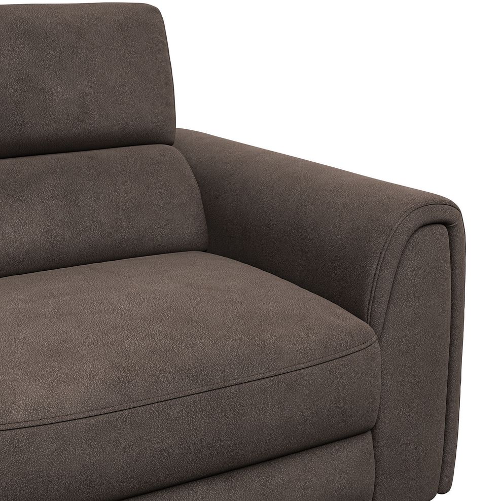 Santorini Modular 4 Seater Power Chaise Left Hand Corner Sofa with Power Headrests in Nomad Driftwood Fabric- GROU 8