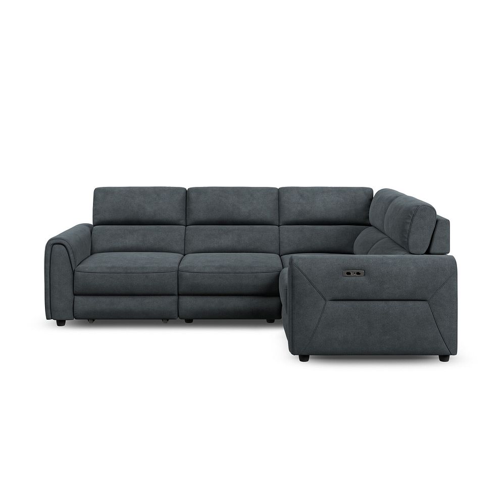 Santorini Modular 4 Seater Power Chaise Left Hand Corner Sofa with Power Headrests in Nomad Harbour Mist Fabric- G 3