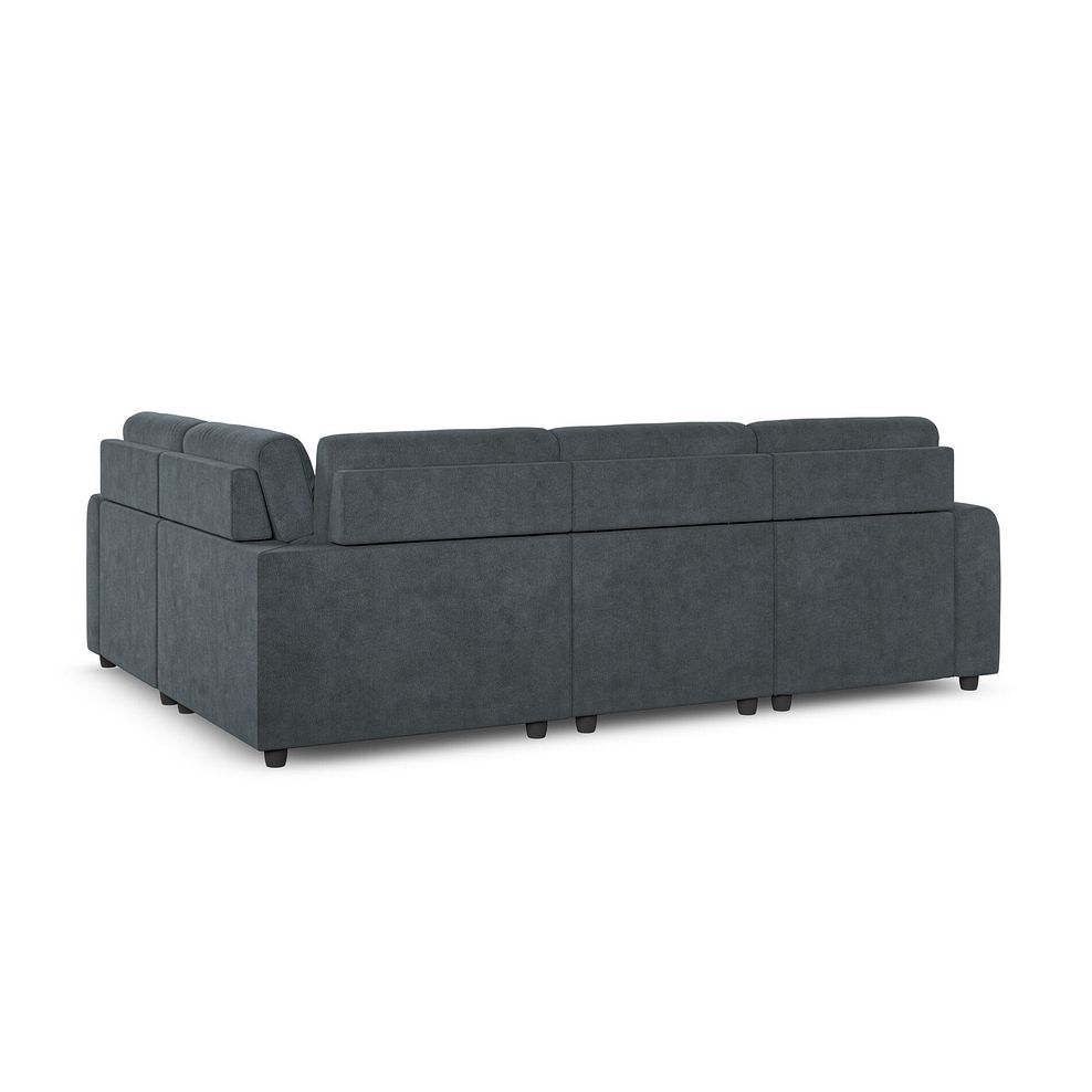 Santorini Modular 4 Seater Power Chaise Left Hand Corner Sofa with Power Headrests in Nomad Harbour Mist Fabric- G 4