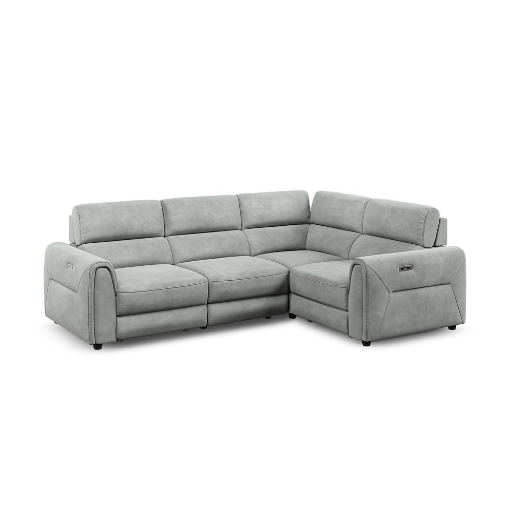 Santorini Modular 4 Seater Power Chaise Left Hand Corner Sofa with Power Headrests in Nomad Pebble Fabric- GROUP 2 1