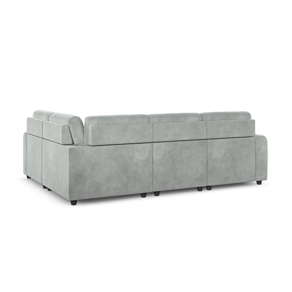 Santorini Modular 4 Seater Power Chaise Left Hand Corner Sofa with Power Headrests in Nomad Pebble Fabric- GROUP 2 4