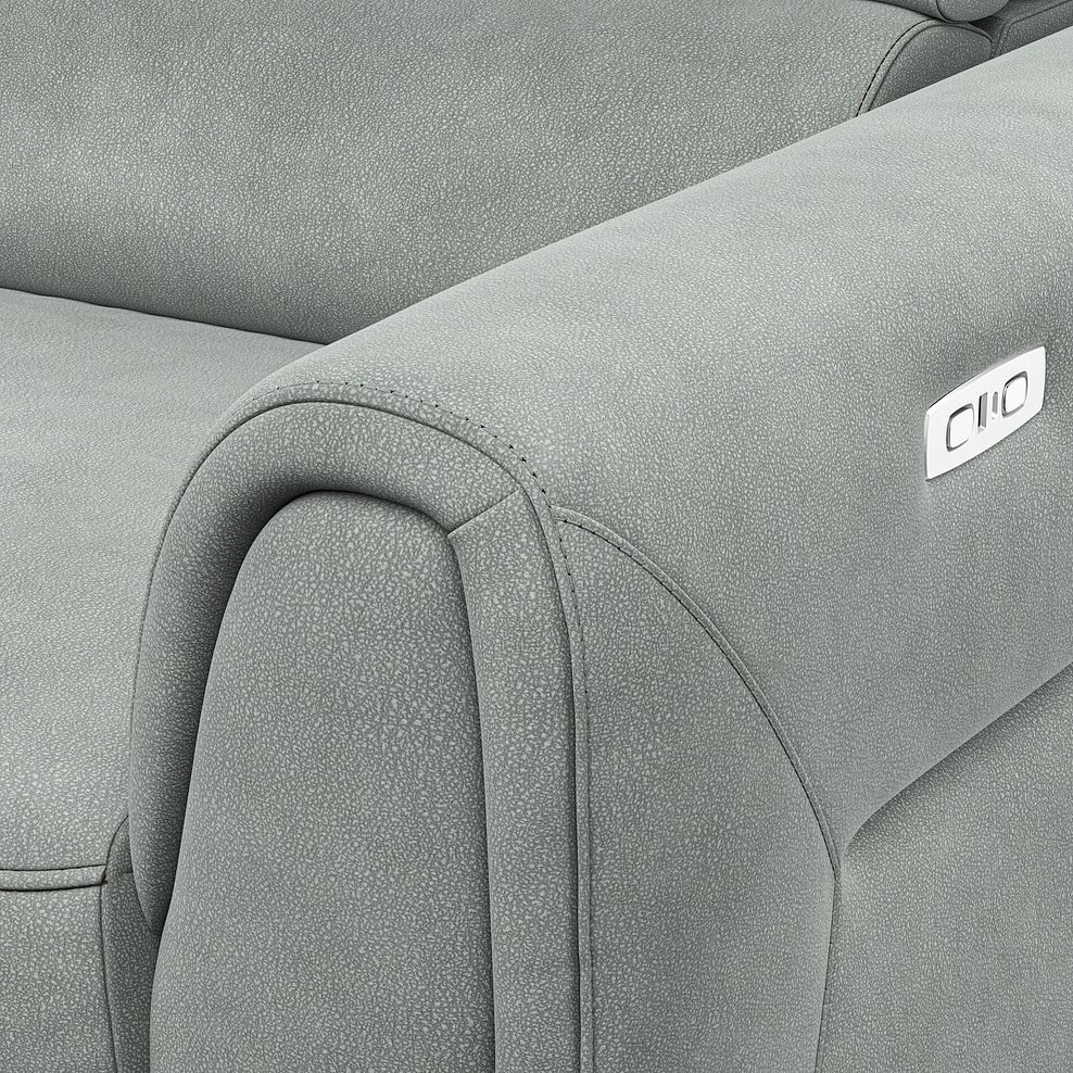 Santorini Modular 4 Seater Power Chaise Left Hand Corner Sofa with Power Headrests in Nomad Pebble Fabric- GROUP 2 7