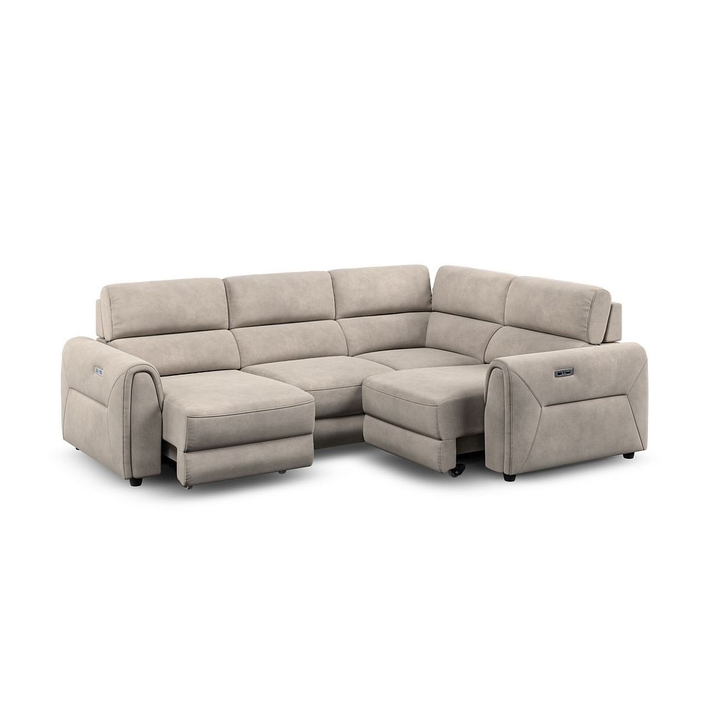 Santorini Modular 4 Seater Power Chaise Left Hand Corner Sofa with Power Headrests in Nomad Sahara Fabric- GROUP 2 2