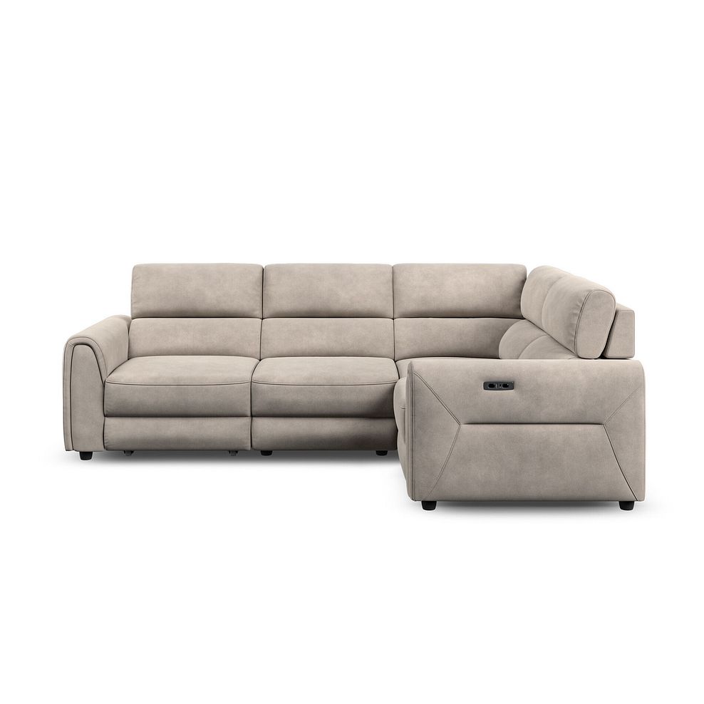 Santorini Modular 4 Seater Power Chaise Left Hand Corner Sofa with Power Headrests in Nomad Sahara Fabric- GROUP 2 3