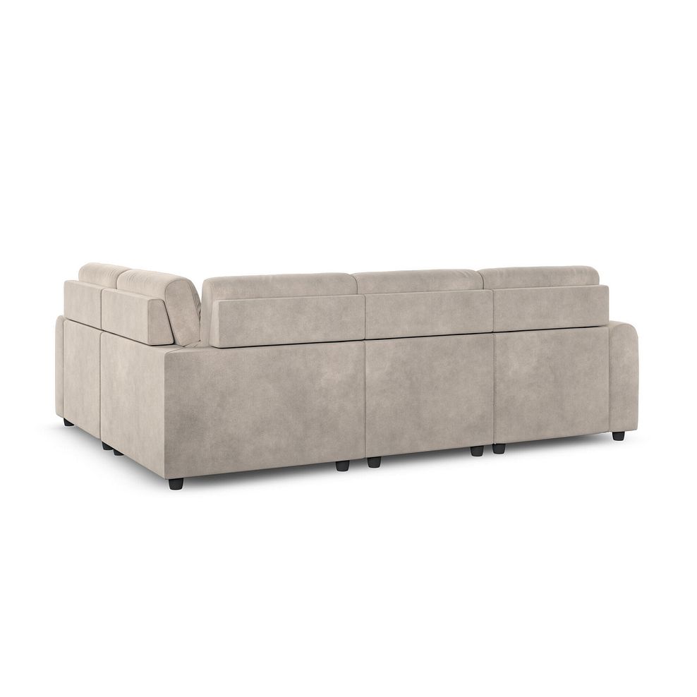 Santorini Modular 4 Seater Power Chaise Left Hand Corner Sofa with Power Headrests in Nomad Sahara Fabric- GROUP 2 4